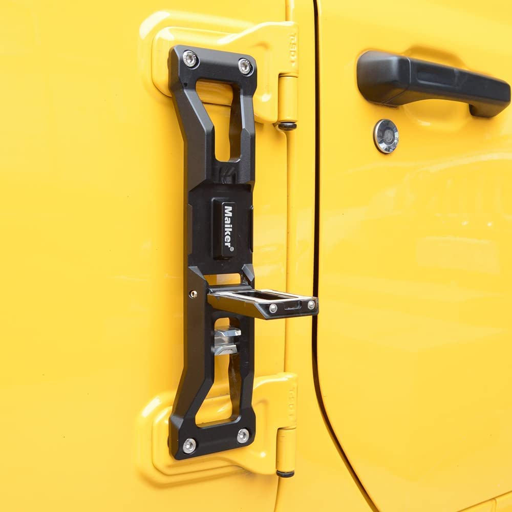 コルク栓抜き付きドアヒンジステップアルミニウム合金折りたたみ式フットペグJeep Wrangler JK JKU JL JLU 2007-2021 と互換性があります