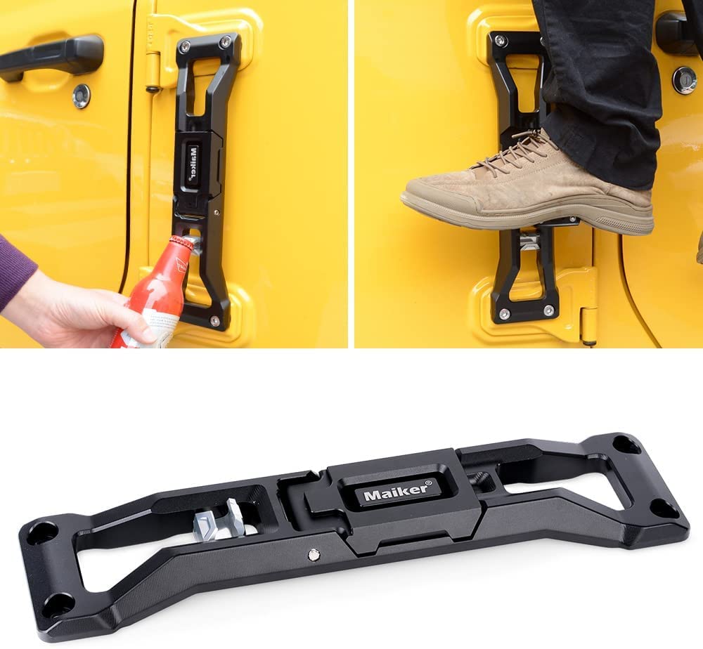 コルク栓抜き付きドアヒンジステップアルミニウム合金折りたたみ式フットペグJeep Wrangler JK JKU JL JLU 2007-2021 と互換性があります