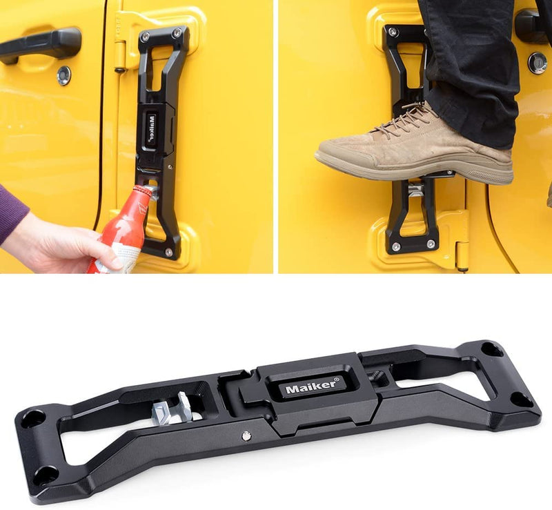 コルク栓抜き付きドアヒンジステップアルミニウム合金折りたたみ式フットペグJeep Wrangler JK JKU JL JLU 2007-2021 と互換性があります