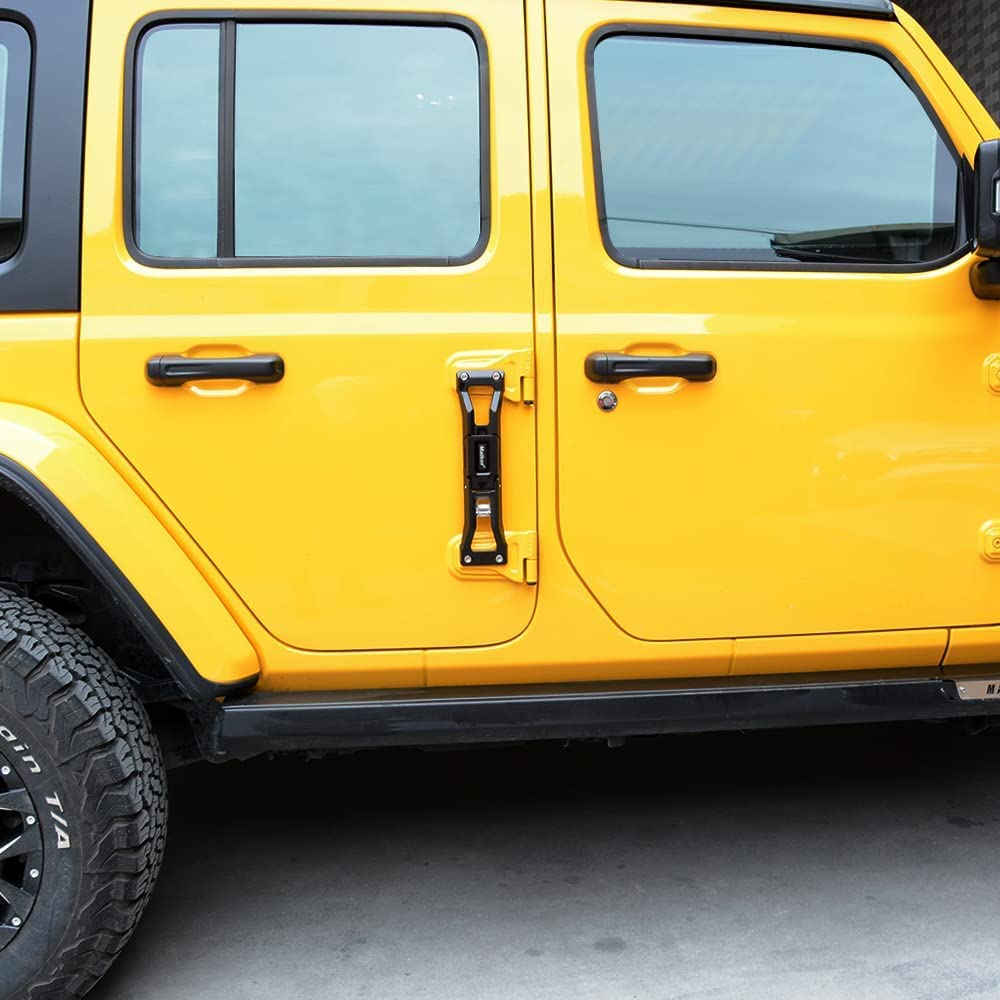 コルク栓抜き付きドアヒンジステップアルミニウム合金折りたたみ式フットペグJeep Wrangler JK JKU JL JLU 2007-2021 と互換性があります