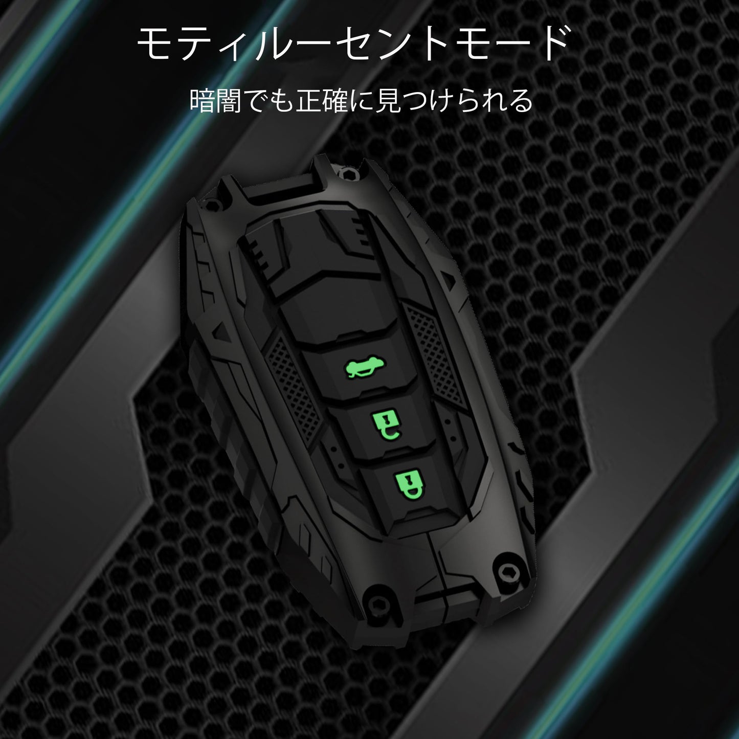 MAIKER OFF ROAD トヨタに対応するメタルキーフォブカバーケース、トヨタに対応する亜鉛合金製キーチェーン、2019年から2024年までのVenza＆RAV4 Prime＆Land Cruiser＆Fortuner＆Grand Highlander＆Corolla Cross＆Hilux