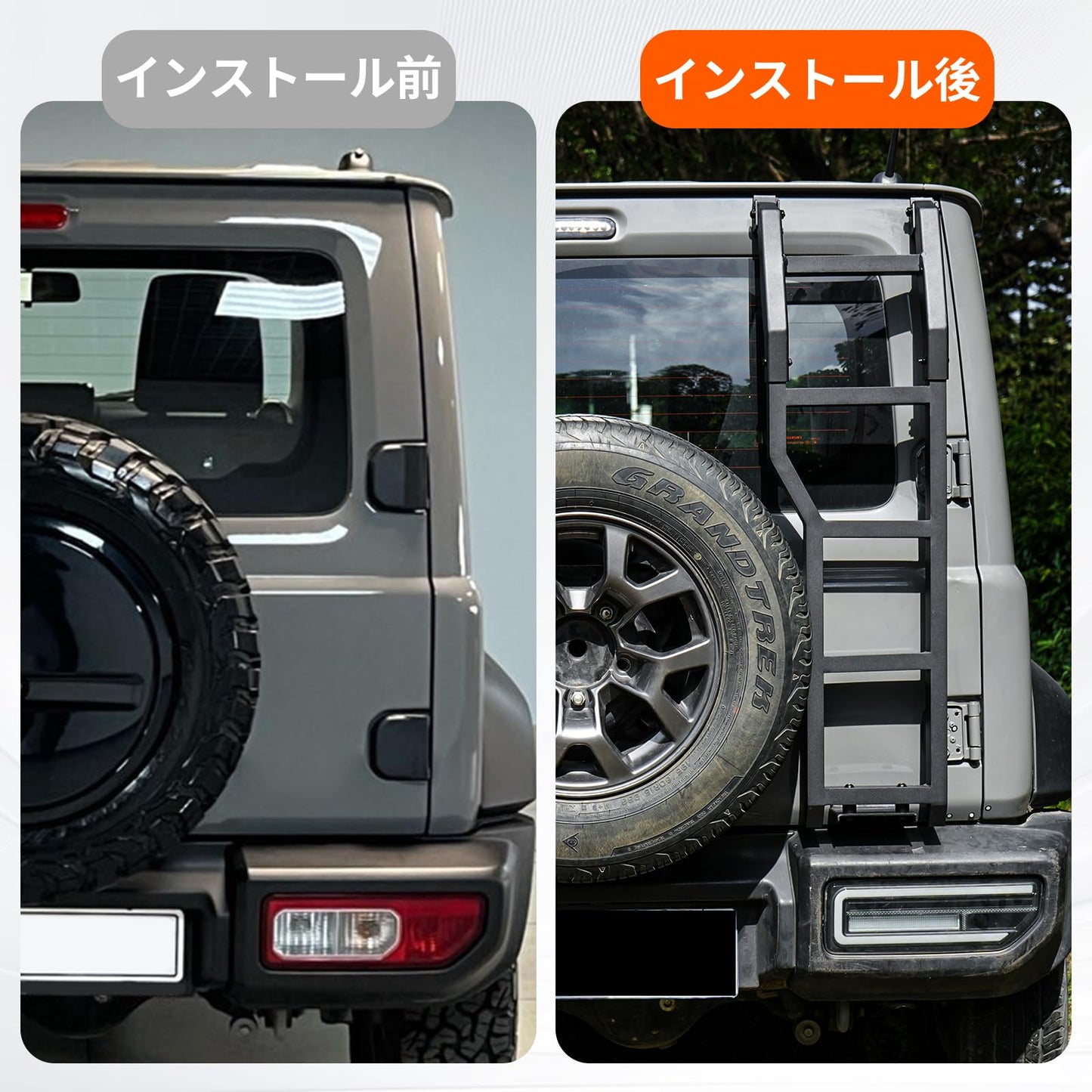 MAIKER OFF ROAD ジムニー リアラダー JB64 ジムニーシエラ JB74 ラダー アルミ製 軽量 梯子 はしご ブラック 外装パーツ