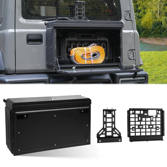 テールゲート収納ロックボックスオーガナイザー スズキジムニー 対応] JB64 JB74 用、車用テールゲートツールボックス収納ボックス