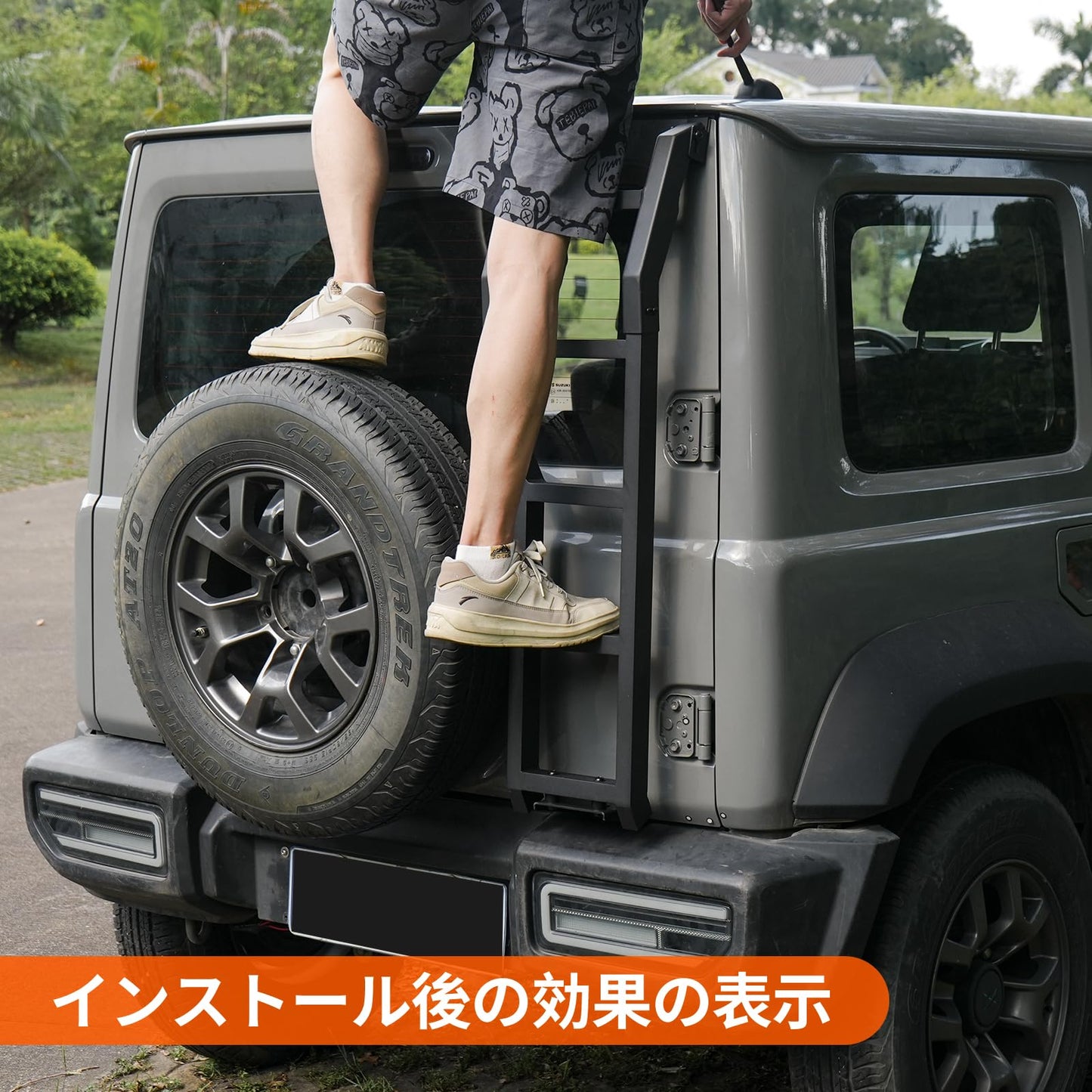 MAIKER OFF ROAD ジムニー リアラダー JB64 ジムニーシエラ JB74 ラダー アルミ製 軽量 梯子 はしご ブラック 外装パーツ