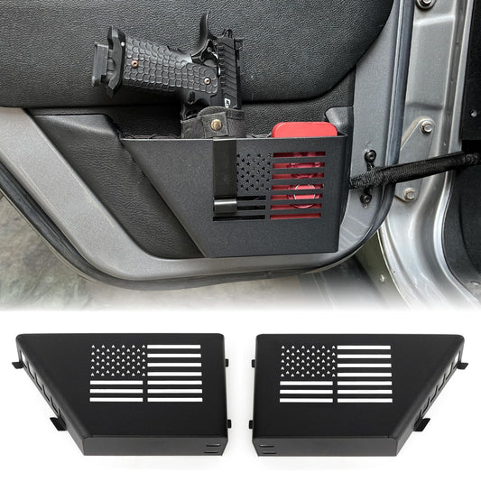 金属製リアドア収納ボックス、ドアサイドインサートオーガナイザーボックスポケット、2007-2018 Jeep Wrangler JK 4ドア用 2個(ブラック)