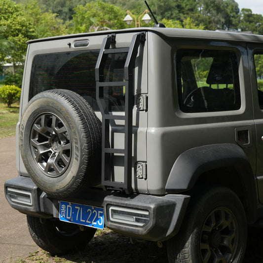 MAIKER OFF ROAD JB64 ジムニー リアラダー 5ドア ジムニーシエラ JB74 ラダー 角型 穴あけ不要 取り付け簡単 アルミ製 錆びにくい 使いやすい 高強度 登りやすい
